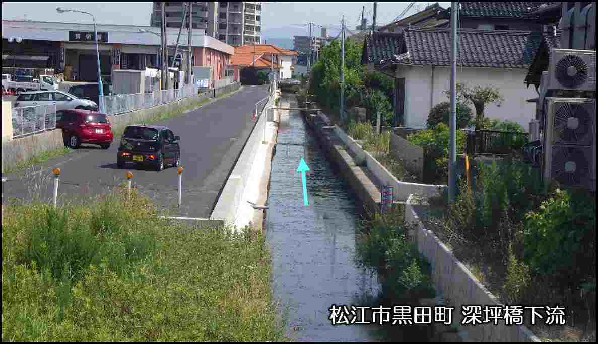 松江市黒田町深坪橋下流