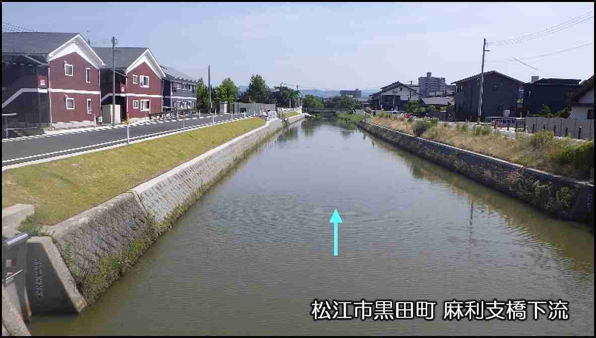 松江市黒田町麻利支橋下流
