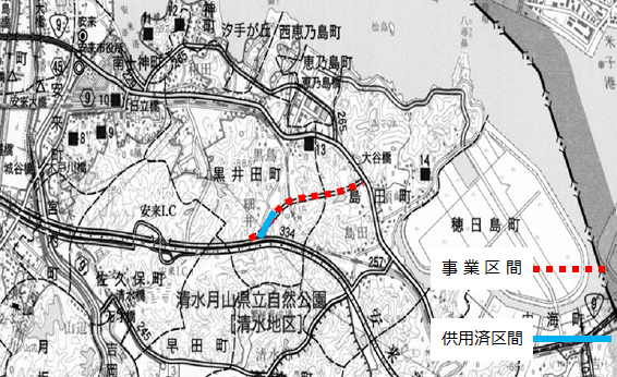 インター線の位置図