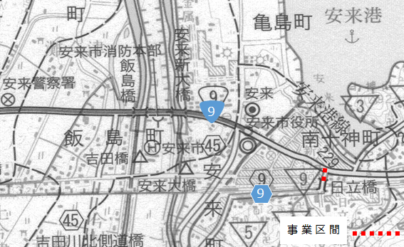 インター線の位置図