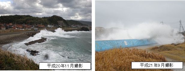 和木波子海岸越波状況