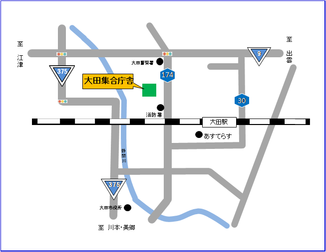 大田集合庁舎周辺図