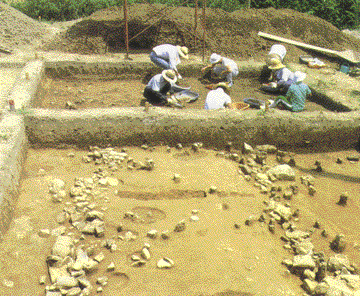 四天寺跡の発掘調査風景