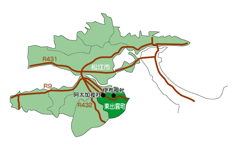 松江市・東出雲町地図