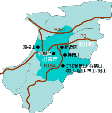 出雲市・斐川町地図