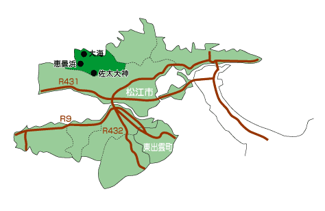 松江市・東出雲町地図