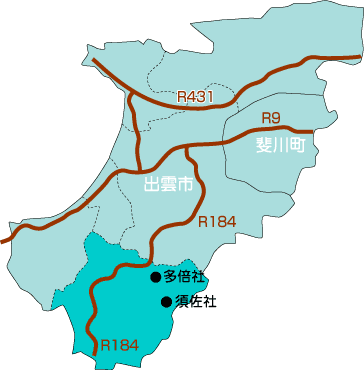 出雲市・斐川町地図