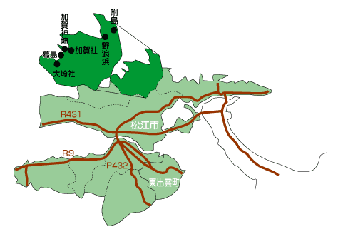 松江市・東出雲町地図