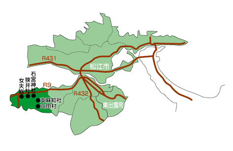 松江市・東出雲町地図