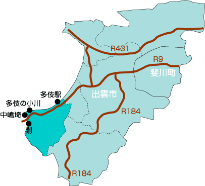 出雲市・斐川町地図