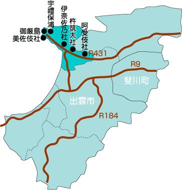 出雲市・斐川町地図