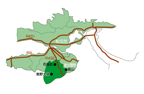松江市・東出雲町地図
