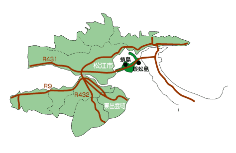 松江市・東出雲町地図