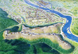 七尾城の復元図