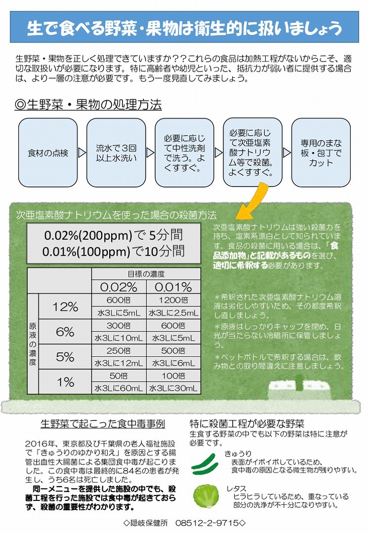 野菜の消毒