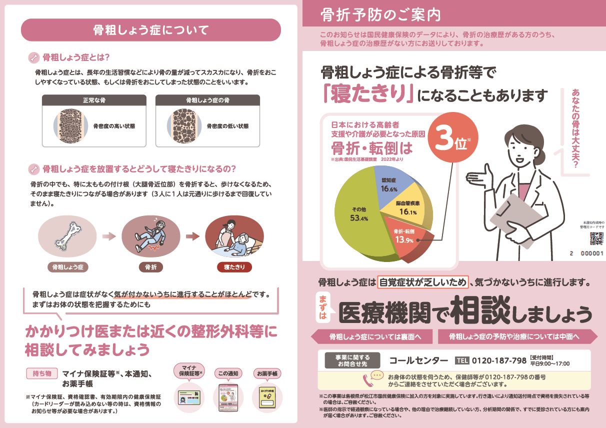 過去に骨折の経験がある方へのリーフレット
