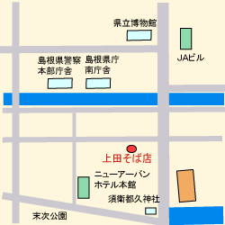 上田そば店の地図
