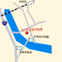 ちりそば処平和亭の地図