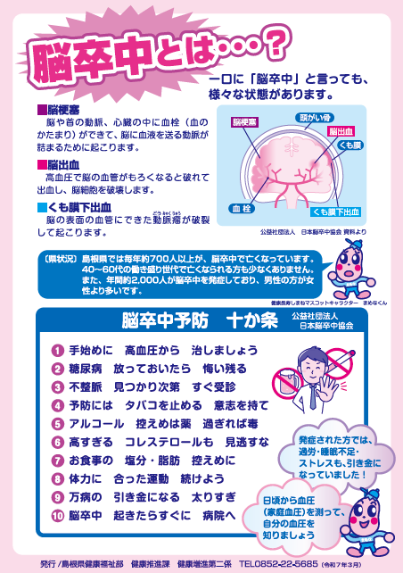 「それって脳卒中かも！？」チラシ裏面