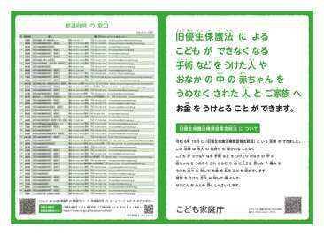 旧優生保護法補償金等支給法リーフレット（分かりやすい版）