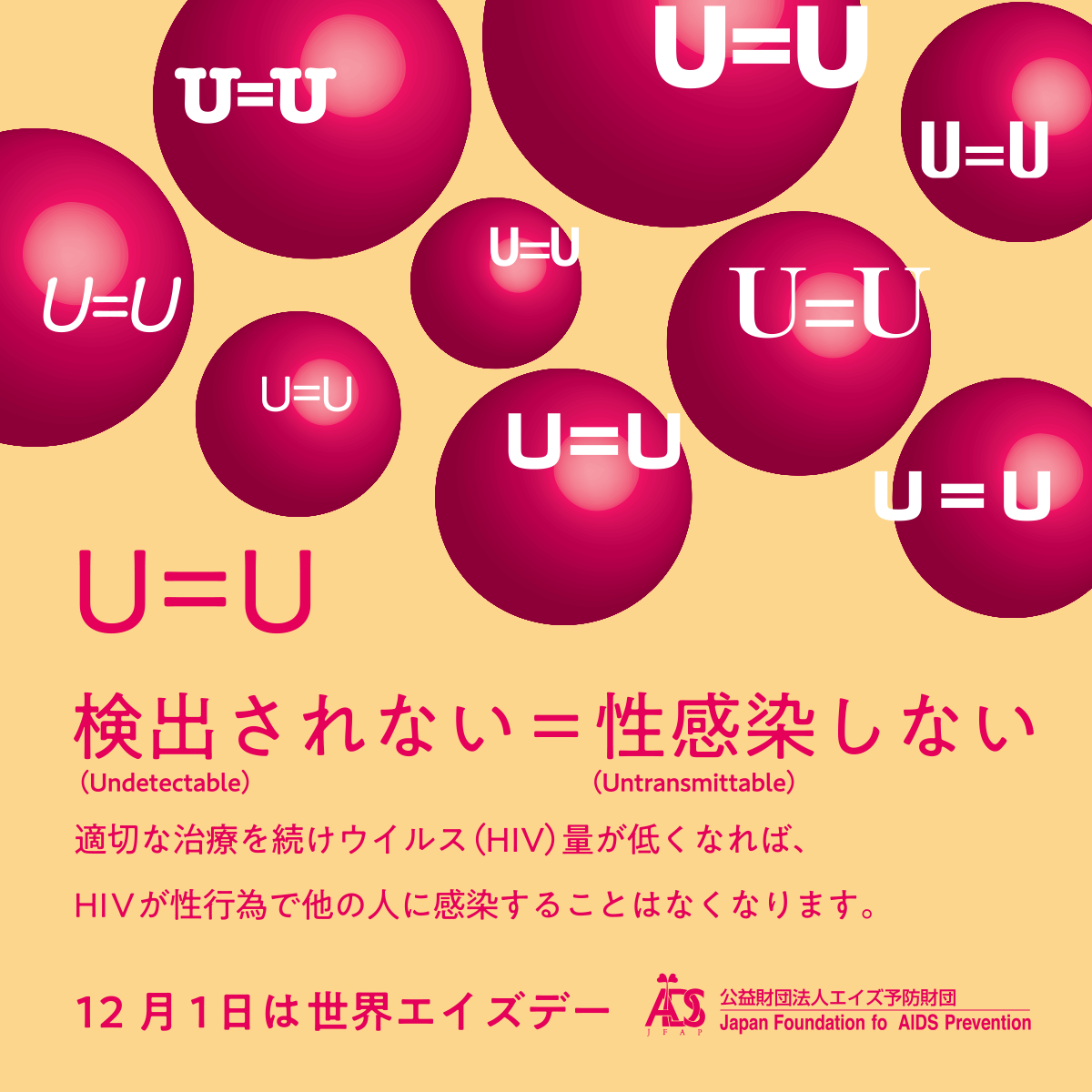 適切な治療を続けウイルス量が低くなれば、HIVが性行為で他の人に感染することはなくなります。