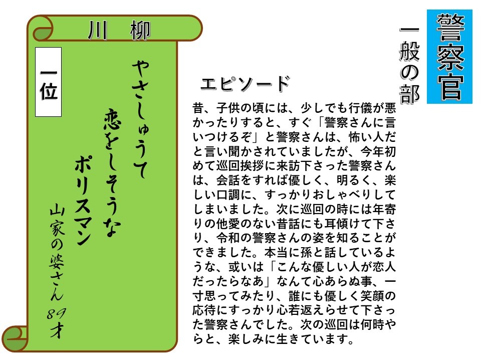 警察官の部一般１位