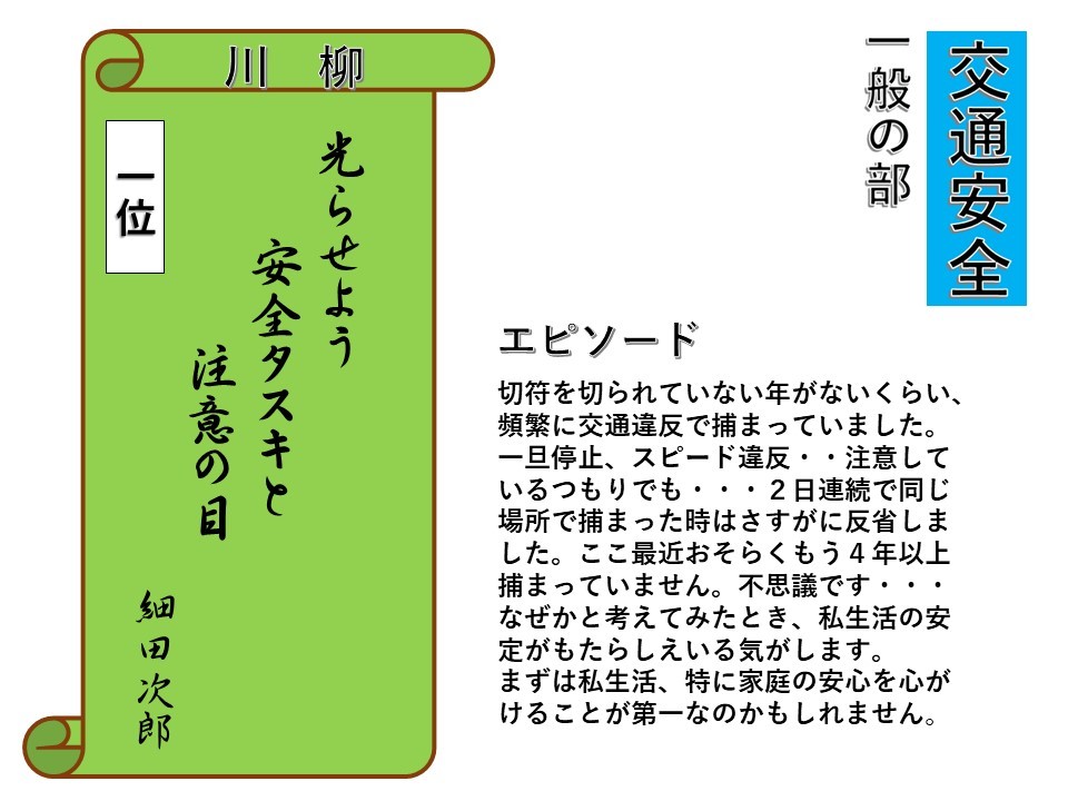 交通安全の部一般１位