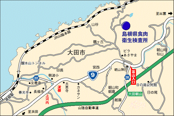 食肉衛生検査所の地図