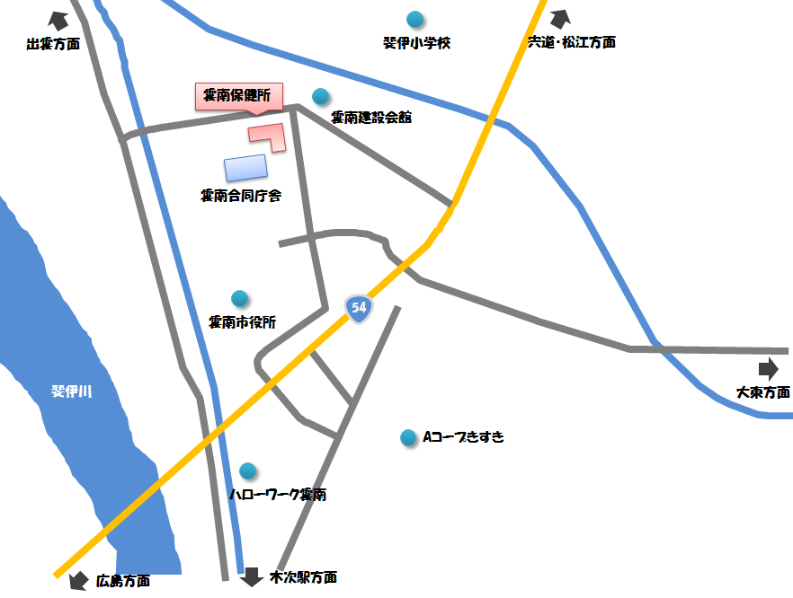 雲南保健所アクセスマップ